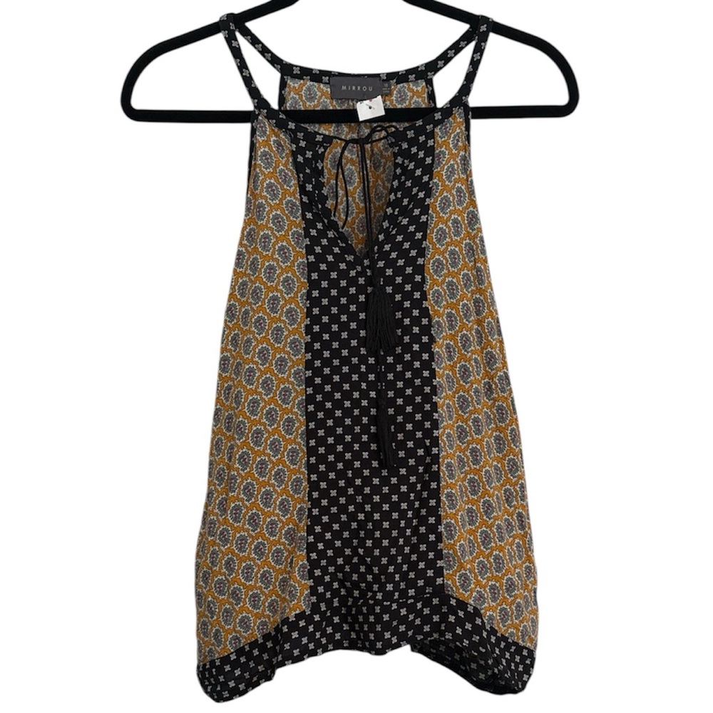 🖤 Mirrou Paisley Patterned Sleeveless Flowy Blouse